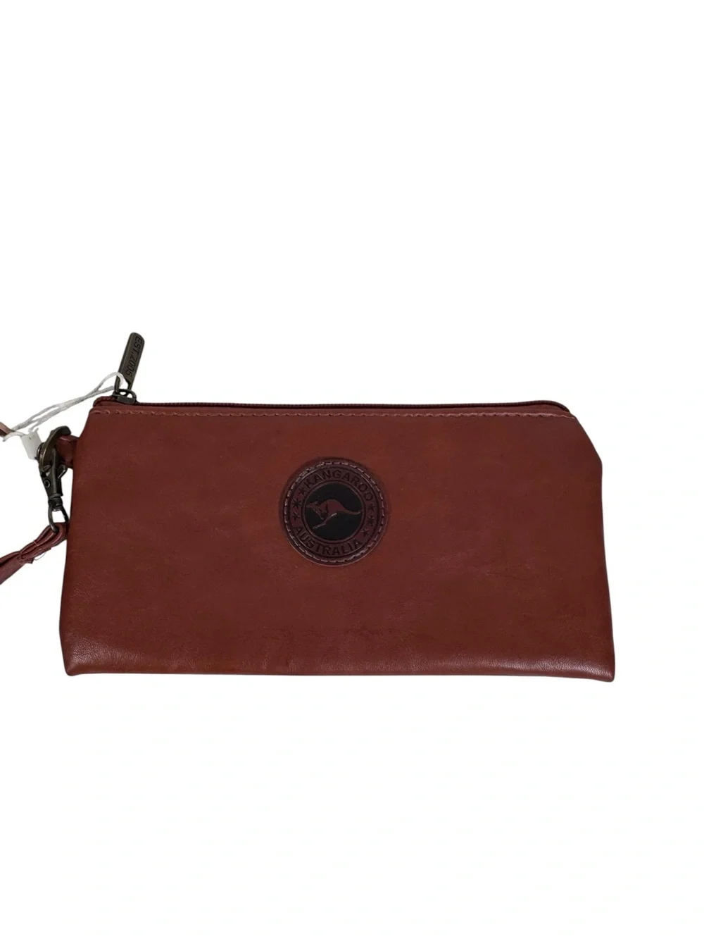 Kangaroo Australia Brown Wristlet Zip Clutch Wallet Travel Pouch NWT